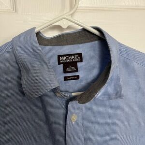 Michael Michael Kors tailored fit long sleeve button down shirt blue